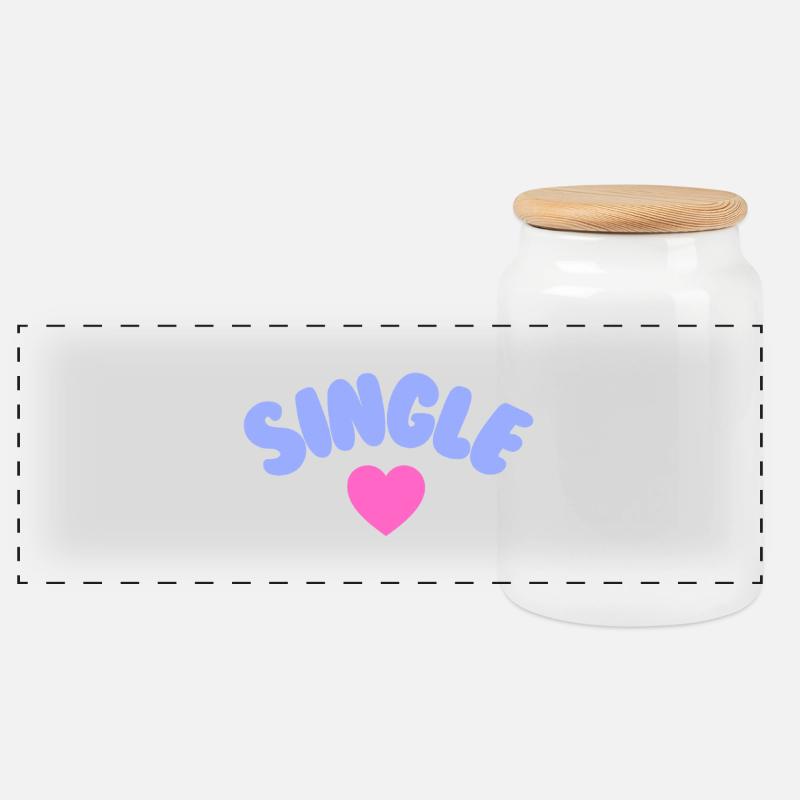 Single Selflove  - Panorama Keksdose mit Holzdeckel - Weiß