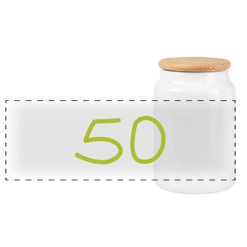 50e anniversaire cinquante numéro vert - Boîte à biscuits avec couvercle en bois - blanc - Devant