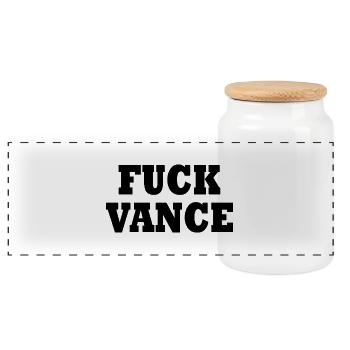 fuck vance - Panorama Keksdose mit Holzdeckel - Weiß - Vorne