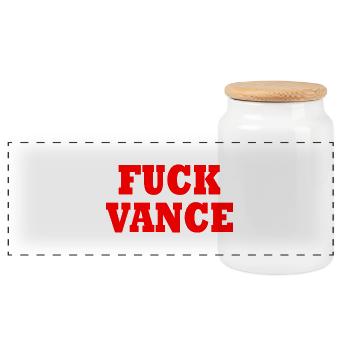 fuck vance - Panorama Keksdose mit Holzdeckel - Weiß - Vorne