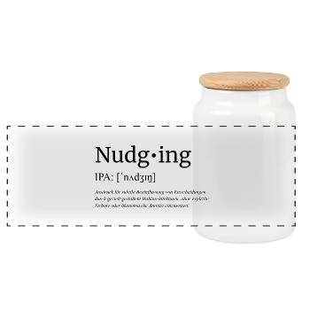 Nudging - Panorama Keksdose mit Holzdeckel - Weiß - Vorne