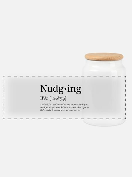 Nudging - Panorama Keksdose mit Holzdeckel - Weiß