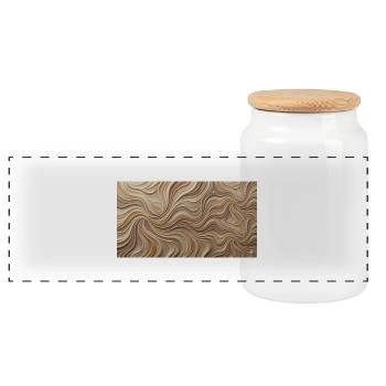 Paysage de sable ondulé du désert - Boîte à biscuits avec couvercle en bois - blanc - Devant