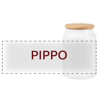 PIPPO rot - Panorama Keksdose mit Holzdeckel - Weiß - Vorne