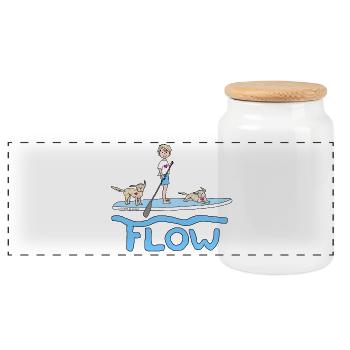 Phil and Paw - Flow - Panorama Keksdose mit Holzdeckel - Weiß - Vorne