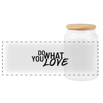 Do what you love - Panoramic Cookie Jar with Wooden Lid - white - Front