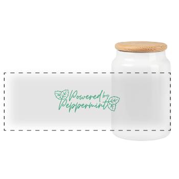 Powered by PepperMINT - Panorama Keksdose mit Holzdeckel - Weiß - Vorne