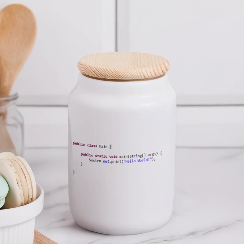 Java Hello World! Geschenkidee Panorama Keksdose mit Holzdeckel