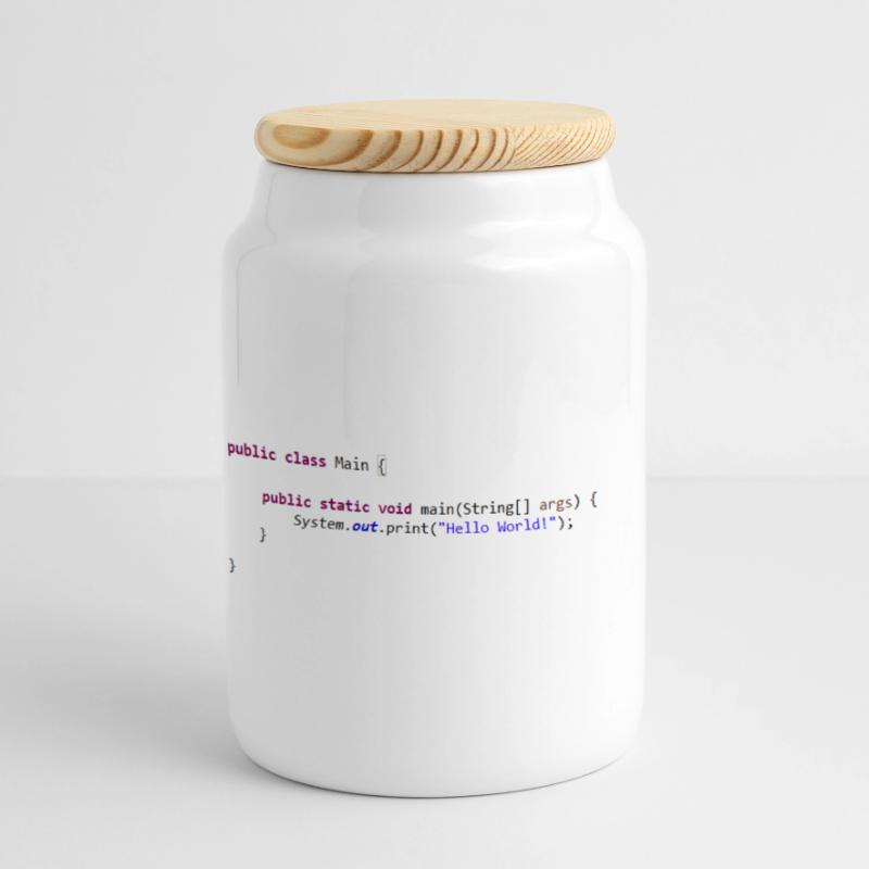 Java Hello World! Geschenkidee Panorama Keksdose mit Holzdeckel
