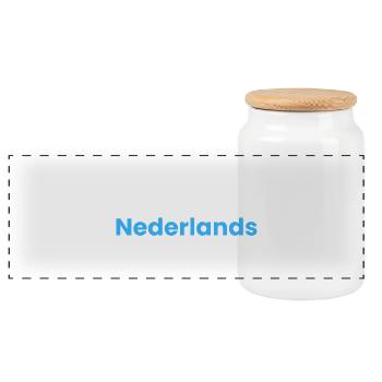 I love Dutch - Panoramic Cookie Jar with Wooden Lid - white - Front