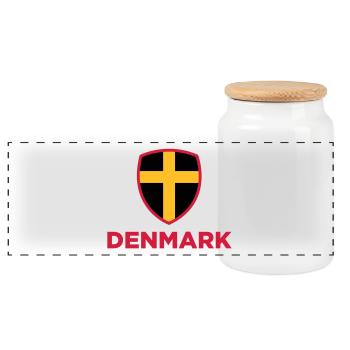Nationalflagge von Dänemark - Panorama Keksdose mit Holzdeckel - Weiß - Vorne