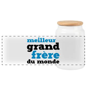 meilleur grand frère du monde - Boîte à biscuits avec couvercle en bois - blanc - Devant