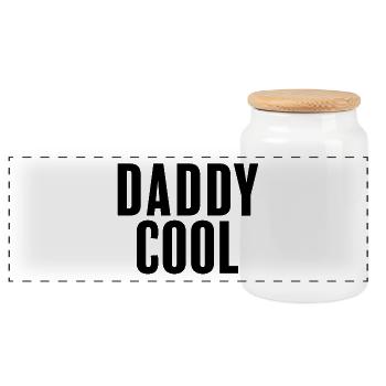 Daddy Cool - Panoramic Cookie Jar with Wooden Lid - white - Front