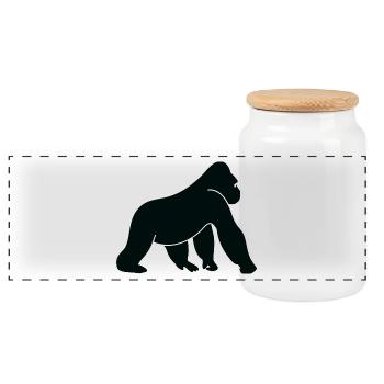 Un Gorille sauvage - Boîte à biscuits avec couvercle en bois - blanc - Devant