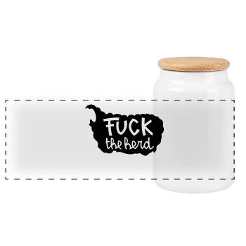 mouton noir - Boîte à biscuits avec couvercle en bois - blanc - Devant