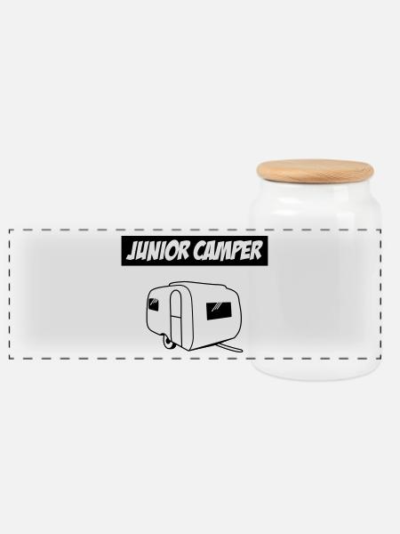 Junior Camper - Panorama Keksdose mit Holzdeckel - Weiß