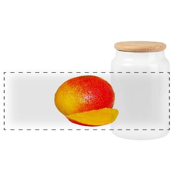mango veggie gemuese fruits18 - Panorama Keksdose mit Holzdeckel - Weiß - Vorne