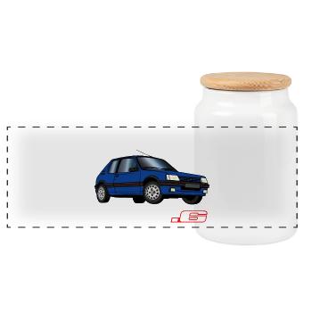 205 1,6 1991 1992 Bleu Miami - Boîte à biscuits avec couvercle en bois - blanc - Devant