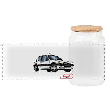 205 1,9 1987 1988 1989 1990 Blanc Meije - Boîte à biscuits avec couvercle en bois - blanc - Devant