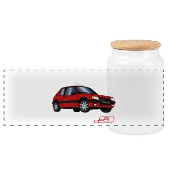 205 1,9 1987 1988 1989 1990 Rouge Vallelunga - Boîte à biscuits avec couvercle en bois - blanc - Devant