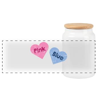 Pink or Blue: Sex does not matter - for pregnant women - Panoramic Cookie Jar with Wooden Lid - white - Front