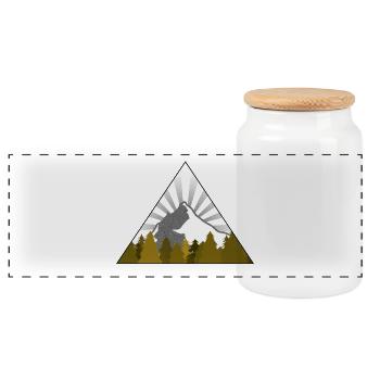 Forêt de montagne Forêt Sun - Boîte à biscuits avec couvercle en bois - blanc - Devant