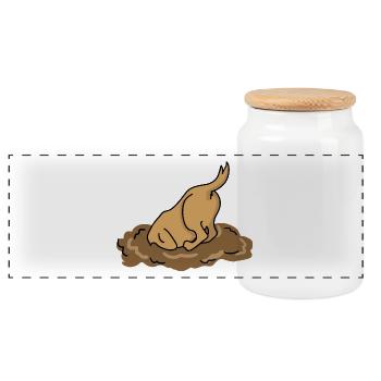 Hund - Panorama Keksdose mit Holzdeckel - Weiß - Vorne