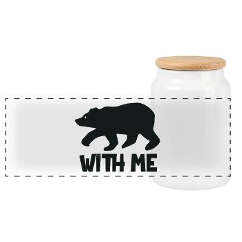 Bear with Me - Funny T-Shirt idea - Panorama Keksdose mit Holzdeckel - Weiß - Vorne