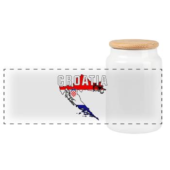 Croatie - Fanhirt - Boîte à biscuits avec couvercle en bois - blanc - Devant