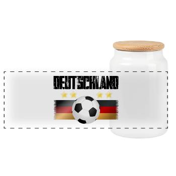 Fußball Deutschland - Panorama Keksdose mit Holzdeckel - Weiß - Vorne