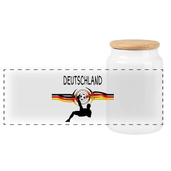 Football en Allemagne - Boîte à biscuits avec couvercle en bois - blanc - Devant