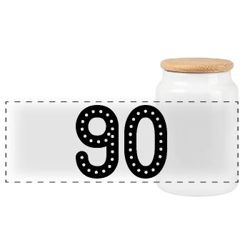 90 ANS. 90e ANNIVERSAIRE. ANNIVERSAIRE 90 ANS. 90 - Boîte à biscuits avec couvercle en bois - blanc - Devant