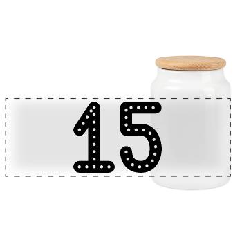15 ANS. 15e ANNIVERSAIRE. ANNIVERSAIRE 15 ANS. 15 - Boîte à biscuits avec couvercle en bois - blanc - Devant