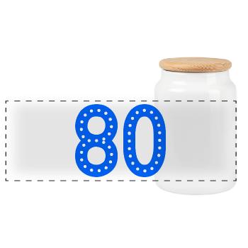 80 ANS. 80e ANNIVERSAIRE. ANNIVERSAIRE 80 ANS. 80 - Boîte à biscuits avec couvercle en bois - blanc - Devant