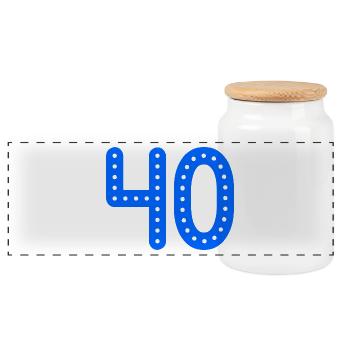 40 ANS. 40e ANNIVERSAIRE. ANNIVERSAIRE 40 ANS. 40 - Boîte à biscuits avec couvercle en bois - blanc - Devant