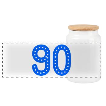90 ANS. 90e ANNIVERSAIRE. ANNIVERSAIRE 90 ANS. 90 - Boîte à biscuits avec couvercle en bois - blanc - Devant
