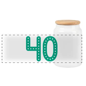 40 ANS. 40e ANNIVERSAIRE. ANNIVERSAIRE 40 ANS. 40 - Boîte à biscuits avec couvercle en bois - blanc - Devant