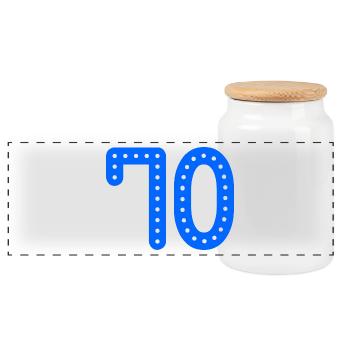 70 ANS. 70e ANNIVERSAIRE. ANNIVERSAIRE 70 ANS. 70 - Boîte à biscuits avec couvercle en bois - blanc - Devant
