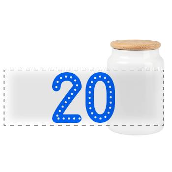 20 ANS. 20e ANNIVERSAIRE. ANNIVERSAIRE 20 ANS. 20 - Boîte à biscuits avec couvercle en bois - blanc - Devant