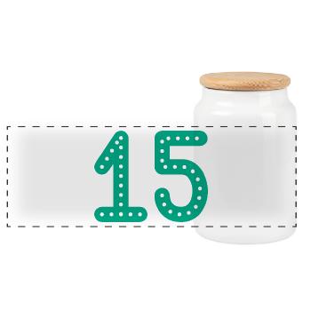 15 ANS. 15e ANNIVERSAIRE. ANNIVERSAIRE 15 ANS. 15 - Boîte à biscuits avec couvercle en bois - blanc - Devant