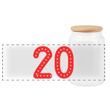 20 ANS. 20e ANNIVERSAIRE. ANNIVERSAIRE 20 ANS. 20 - Boîte à biscuits avec couvercle en bois - blanc - Devant