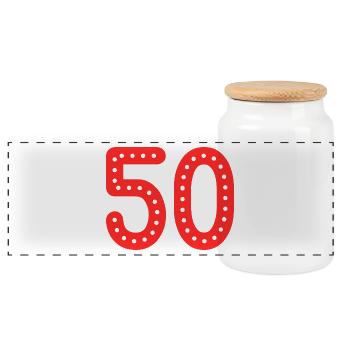 50 ANS. 50e ANNIVERSAIRE. ANNIVERSAIRE 50 ANS. 50 - Boîte à biscuits avec couvercle en bois - blanc - Devant
