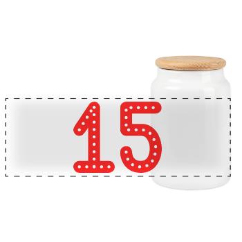 15 ANS. 15e ANNIVERSAIRE. ANNIVERSAIRE 15 ANS. 15 - Boîte à biscuits avec couvercle en bois - blanc - Devant