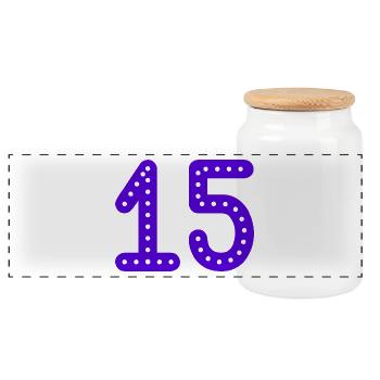 15 ANS. 15e ANNIVERSAIRE. ANNIVERSAIRE 15 ANS. 15 - Boîte à biscuits avec couvercle en bois - blanc - Devant