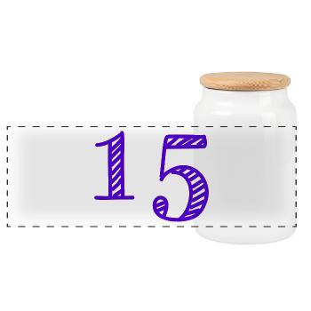 15 ANS. 15e ANNIVERSAIRE. ANNIVERSAIRE 15 ANS. 15 - Boîte à biscuits avec couvercle en bois - blanc - Devant