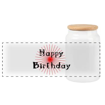 ALLES GUTE ZUM GEBURTSTAG. ALLES GUTE ZUM GEBURTSTAG. JAHRESTAG. - Panorama Keksdose mit Holzdeckel - Weiß - Vorne