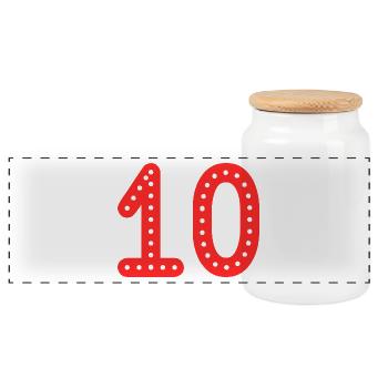 10. 10 ANS. 10e ANNIVERSAIRE. ANNIVERSAIRE 10 ANS. - Boîte à biscuits avec couvercle en bois - blanc - Devant