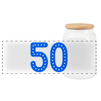 50. 50 YEARS. 50th ANNIVERSARY. 50TH ANNIVERSARY. - Panoramic Cookie Jar with Wooden Lid - white - Front
