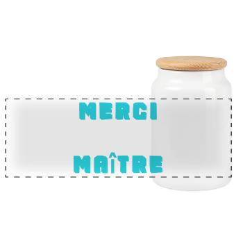 MASTER. THANK YOU. THANK YOU, MASTER. MASTER. MASTER GIFT - Panoramic Cookie Jar with Wooden Lid - white - Front