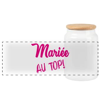 MARIEE. FUTURE MARIEE. EVJF. TEAM MARIEE - Boîte à biscuits avec couvercle en bois - blanc - Devant